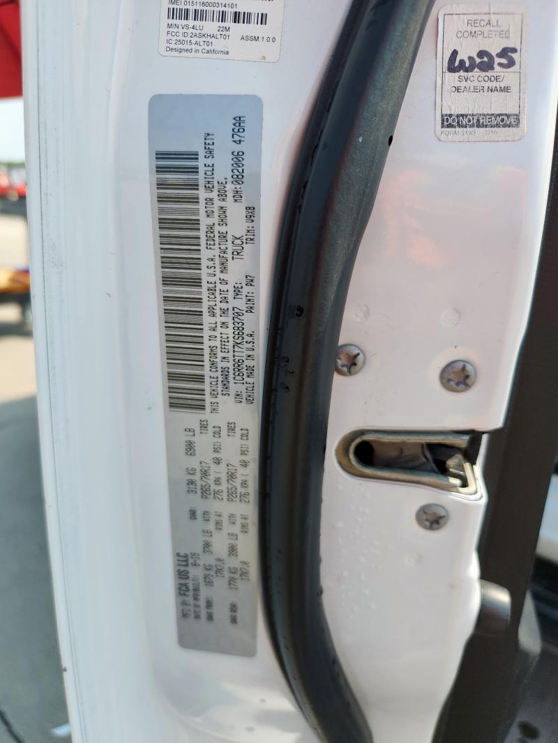 1C6RR6TT7KS683707 - 2019 RAM 1500 CLASS SLT 白色 照片 12