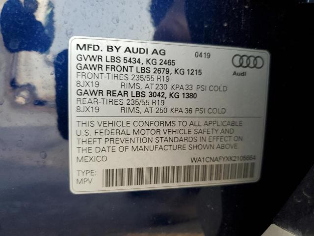 WA1CNAFYXK2105664 - 2019 AUDI Q5 PRESTIGE 蓝色 照片 13