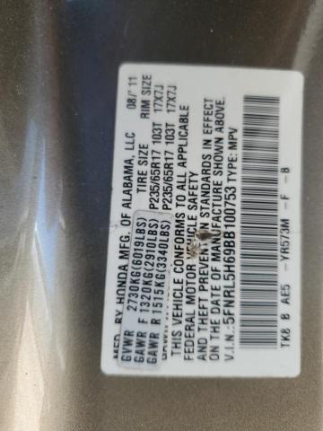 5FNRL5H69BB100753 - 2011 HONDA ODYSSEY EXL TAN photo 14