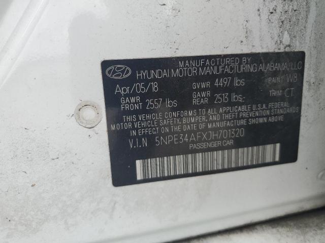 5NPE34AFXJH701320 - 2018 HYUNDAI SONATA SPORT თეთრი ფოტო 12