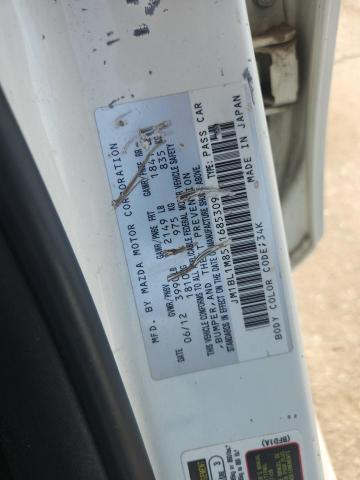 JM1BL1M85C1685309 - 2012 MAZDA 3 I WHITE photo 12