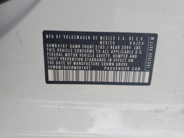 3VWBM7BU5RM081607 - 2024 VOLKSWAGEN JETTA SPORT WHITE photo 12