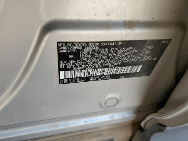 JTMBFREV3DD012075 - 2013 TOYOTA RAV4 LE SILVER photo 14