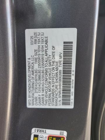 5FNRL6H80SB062689 - 2025 HONDA ODYSSEY TOURING ნაცრისფერი ფოტო 14