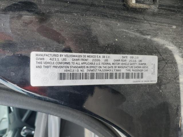 3VWDZ7AJ2BM317380 - 2011 VOLKSWAGEN JETTA SE Schwarz Foto 13