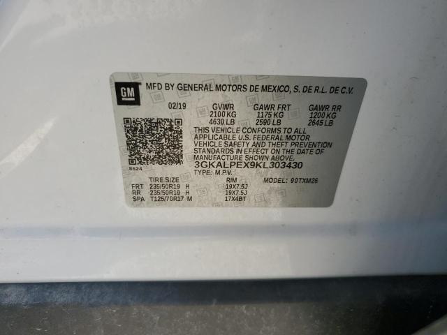 3GKALPEX9KL303430 - 2019 GMC TERRAIN SLT WHITE photo 14