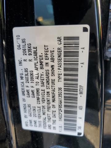 1HGCP2F85AA135036 - 2010 HONDA ACCORD EXL BLACK photo 12