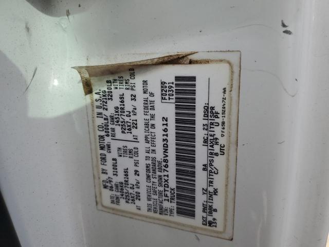 1FTDX1768VND31612 - 1997 FORD F150 WHITE photo 12