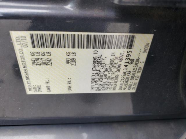1N4AL2AP5AC141395 - 2010 NISSAN ALTIMA BASE GRAY photo 12