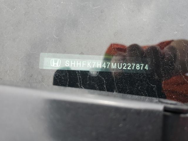 SHHFK7H47MU227874 - 2021 HONDA CIVIC SPORT ნაცრისფერი ფოტო 13