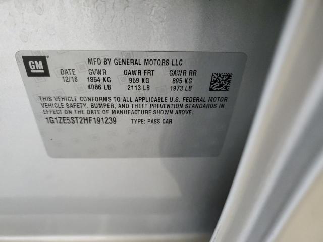 1G1ZE5ST2HF191239 - 2017 CHEVROLET MALIBU LT SILVER photo 12