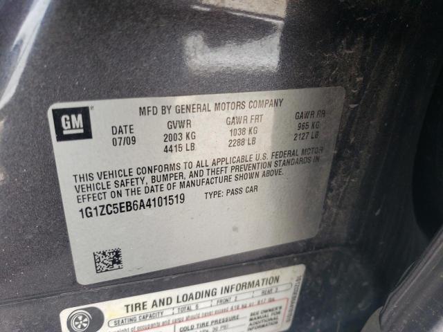 1G1ZC5EB6A4101519 - 2010 CHEVROLET MALIBU 1LT GRAY photo 12