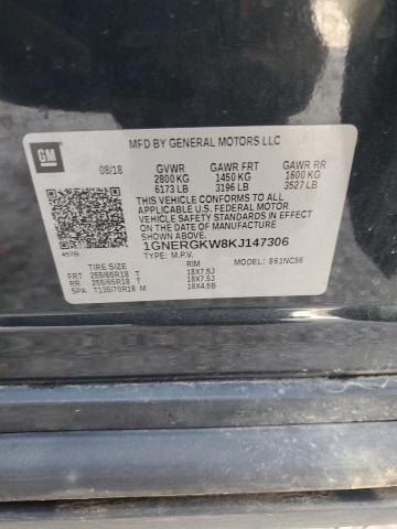 1GNERGKW8KJ147306 - 2019 CHEVROLET TRAVERSE LT 绿色 照片 13