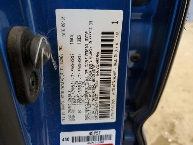 5TFCZ5AN4JX154133 - 2018 TOYOTA TACOMA DOUBLE CAB BLUE photo 13