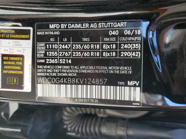 WDC0G4KB8KV124857 - 2019 MERCEDES-BENZ GLC 300 4MATIC BLACK photo 13