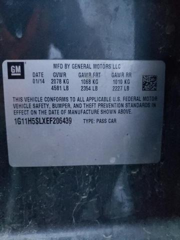 1G11H5SLXEF206439 - 2014 CHEVROLET MALIBU LTZ შავი ფოტო 12