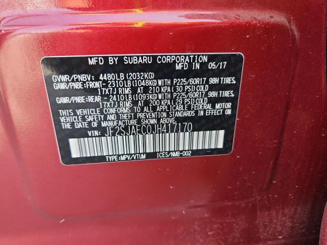 JF2SJAEC0JH417170 - 2018 SUBARU FORESTER 2.5I PREMIUM 红色 照片 13