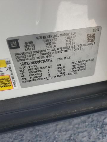 1GNKVHKD8FJ265512 - 2015 CHEVROLET TRAVERSE LT WHITE photo 13