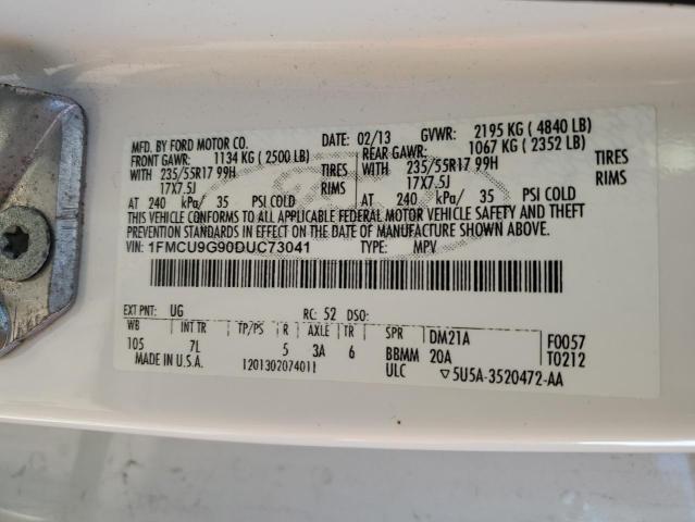 1FMCU9G90DUC73041 - 2013 FORD ESCAPE SE თეთრი ფოტო 13