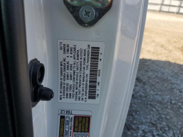 2HGFG3B09FH517291 - 2015 HONDA CIVIC EXL WHITE photo 12