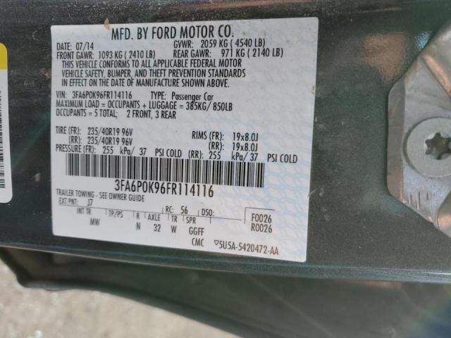 3FA6P0K96FR114116 - 2015 FORD FUSION TITANIUM GRAY photo 12