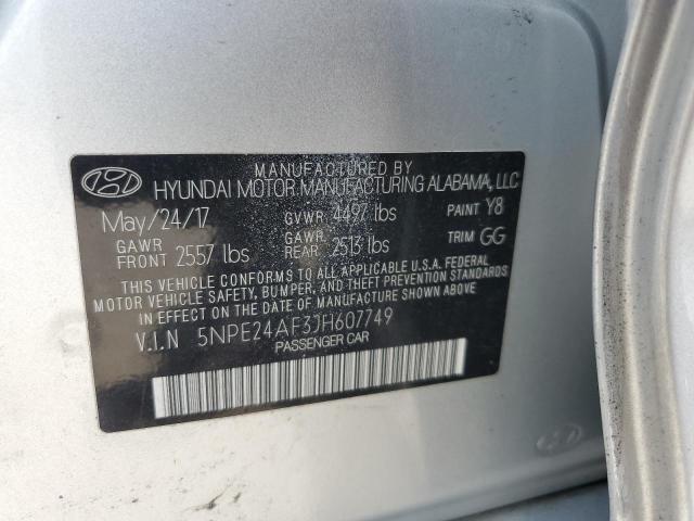 5NPE24AF3JH607749 - 2018 HYUNDAI SONATA SE Argent photo 12