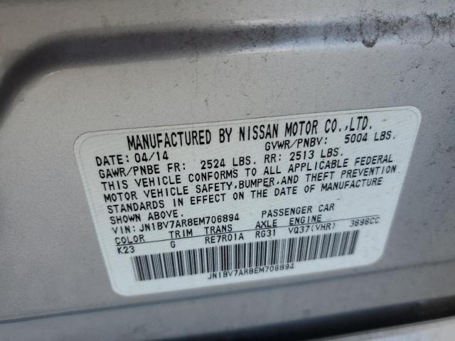 JN1BV7AR8EM706894 - 2014 INFINITI Q50 BASE SILVER photo 13