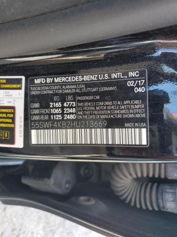 55SWF4KB2HU213669 - 2017 MERCEDES-BENZ C 300 4MATIC BLACK photo 12