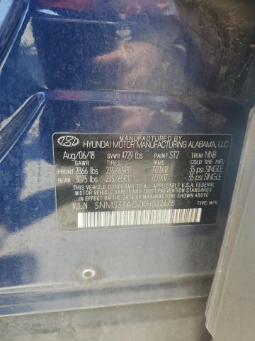 5NMS33AD7KH022678 - 2019 HYUNDAI SANTA FE SEL Mavi foto 13