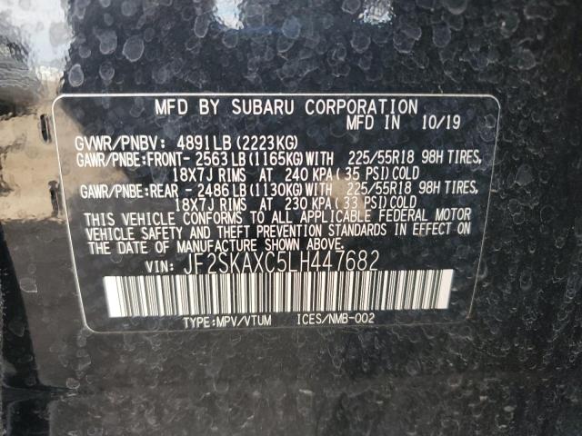 JF2SKAXC5LH447682 - 2020 SUBARU FORESTER TOURING 黑色 照片 12