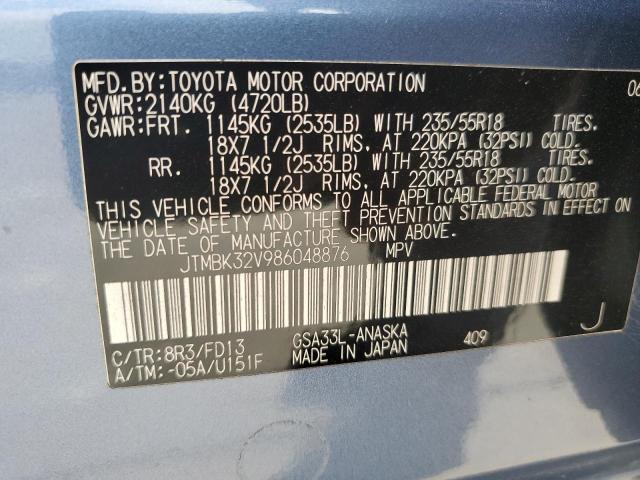 JTMBK32V986048876 - 2008 TOYOTA RAV4 SPORT BLUE photo 12