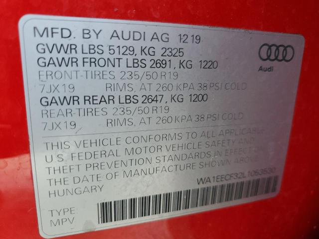 WA1EECF32L1053530 - 2020 AUDI Q3 PREMIUM PLUS S-LINE RED photo 13