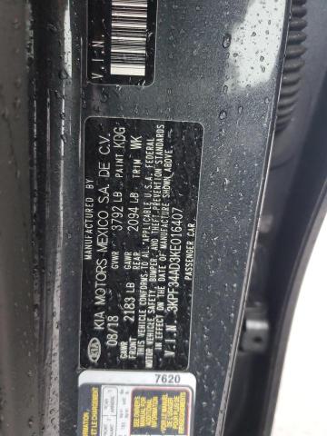 3KPF34AD3KE016407 - 2019 KIA FORTE GT LINE CHARCOAL photo 12