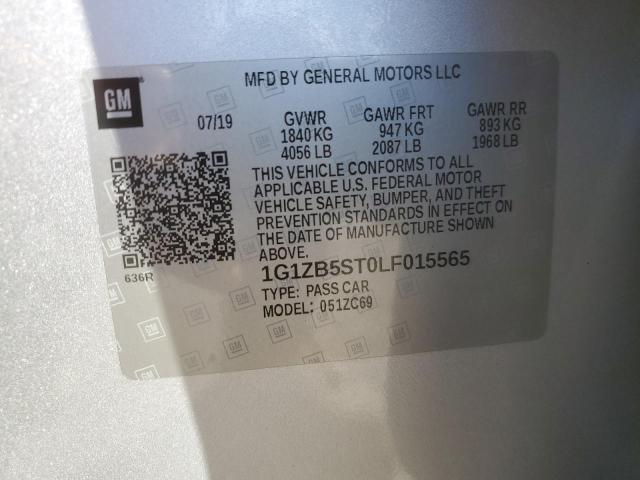 1G1ZB5ST0LF015565 - 2020 CHEVROLET MALIBU LS Plata foto 12