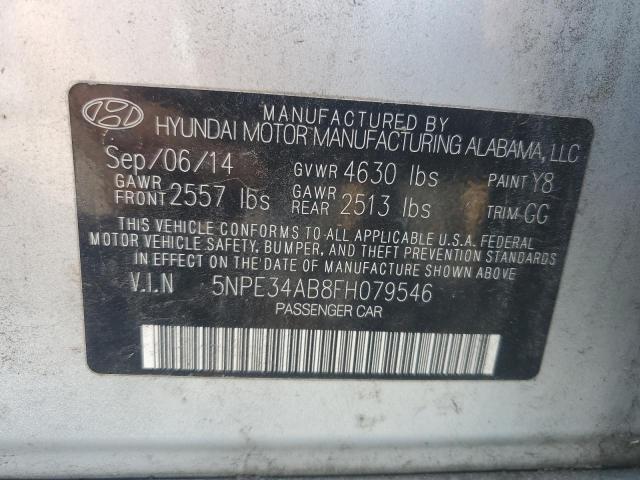 5NPE34AB8FH079546 - 2015 HYUNDAI SONATA SPORT 银色 照片 12