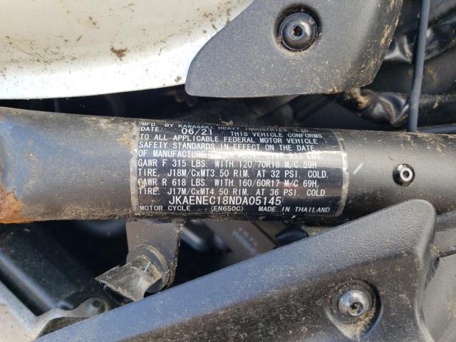 JKAENEC18NDA05145 - 2022 KAWASAKI EN650 C Weiß Foto 9