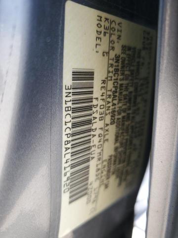 3N1BC1CP8AL416920 - 2010 NISSAN VERSA S GRAY photo 12