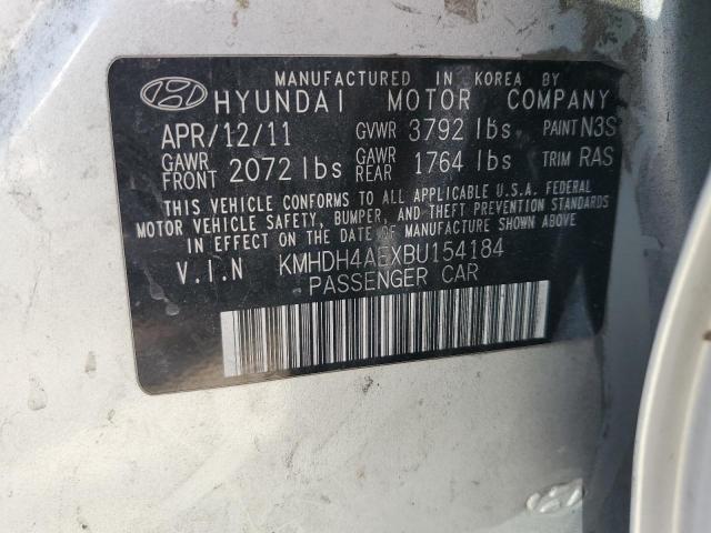 KMHDH4AEXBU154184 - 2011 HYUNDAI ELANTRA GLS SILVER photo 13