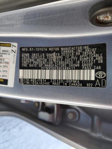 2T1KR30EX8C688411 - 2008 TOYOTA COROLLA MA XR SILVER photo 13