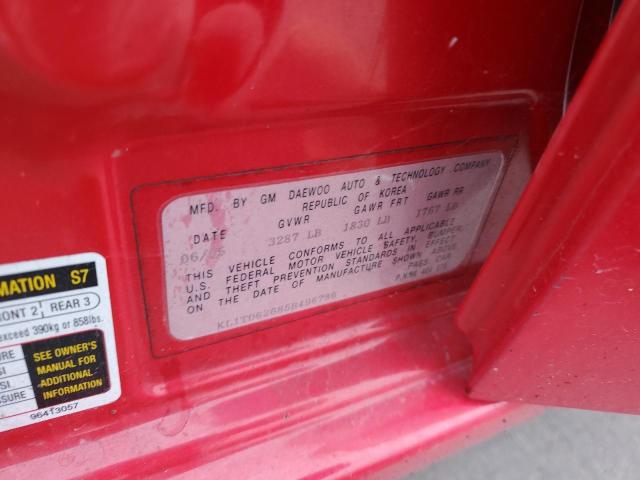 KL1TD62685B496786 - 2005 CHEVROLET AVEO BASE Qırmızı foto 12