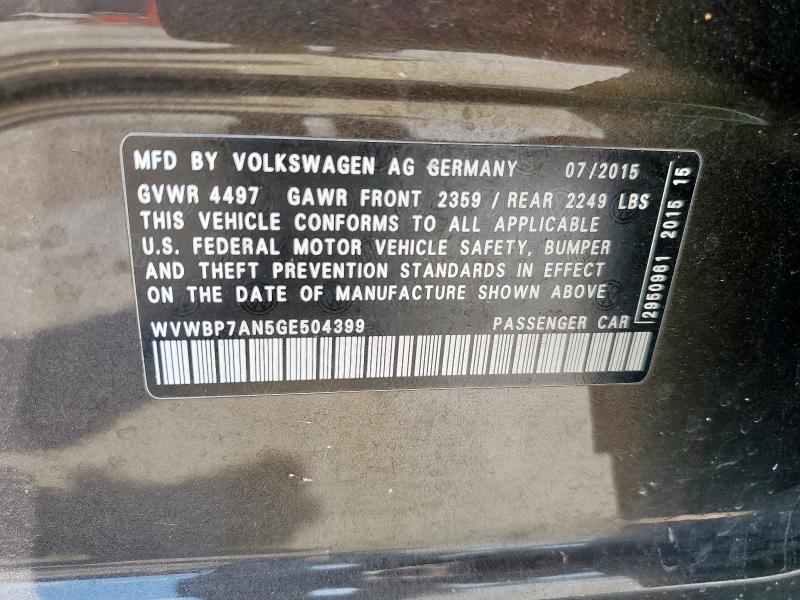 WVWBP7AN5GE504399 - 2016 VOLKSWAGEN CC BASE GREEN photo 13