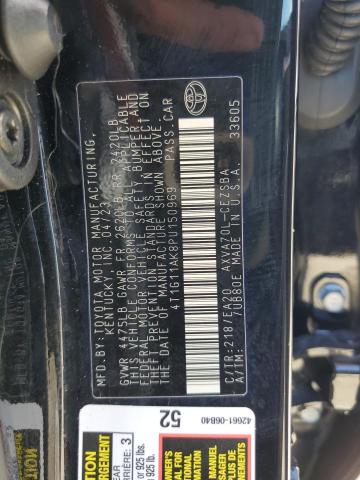 4T1G11AK8PU150969 - 2023 TOYOTA CAMRY SE NIGHT SHADE BLACK photo 12