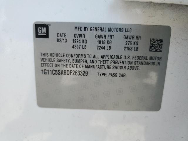 1G11C5SA8DF263329 - 2013 CHEVROLET MALIBU 1LT თეთრი ფოტო 12