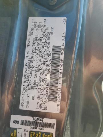 5TFTX4CN9CX013610 - 2012 TOYOTA TACOMA ACCESS CAB Gris foto 12