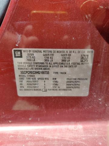 3GCPCREC8HG168733 - 2017 CHEVROLET SILVERADO C1500 LT Tünd qırmızı foto 12