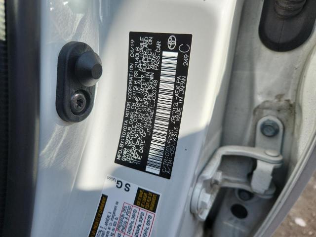 JTDHPRAE1LJ030748 - 2020 TOYOTA COROLLA LE WHITE photo 12