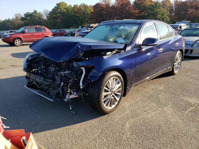 JN1EV7BR8NM341483 - 2022 INFINITI Q50 LUXE BLUE photo 1