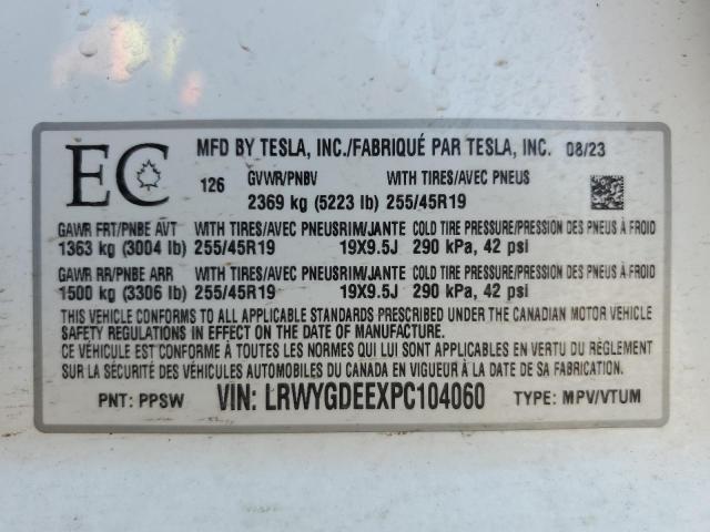LRWYGDEEXPC104060 - 2023 TESLA MODEL Y 白色 照片 13