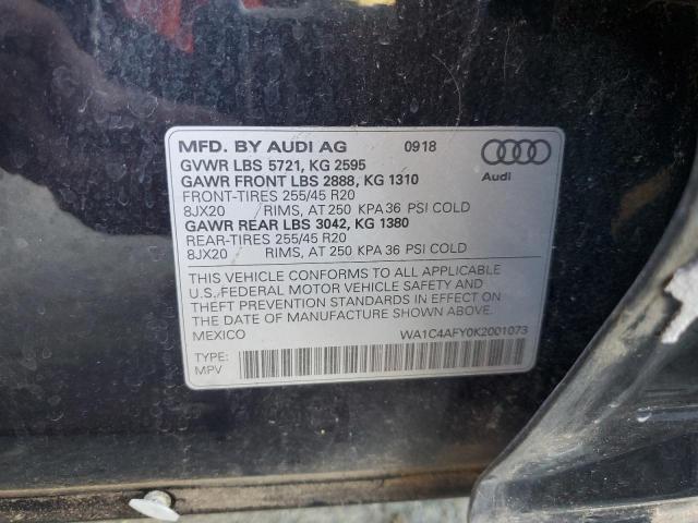 WA1C4AFY0K2001073 - 2019 AUDI SQ5 PRESTIGE BLUE photo 13