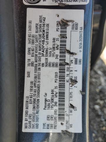 3FADP4BJ0KM106142 - 2019 FORD FIESTA SE GRAY photo 12